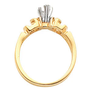 Cubic Zirconia Engagement Ring- The Athena (0.90 Carat Marquise-Cut with Round and Baguette Channel Accents) - Image 3