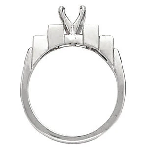 Cubic Zirconia Engagement Ring- The Betsy (Customizable 5-stone with Stairstep Baguettes) - Image 5