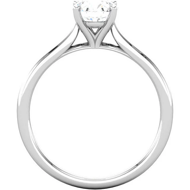 Cubic Zirconia Engagement Ring- The Cassandra (1 Carat Round Solitaire) - Image 4