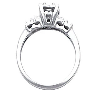 Cubic Zirconia Engagement Ring- The Deedee (0.21 Carat 3-stone Round Vintage Design) - Image 4