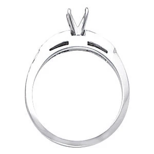 Cubic Zirconia Engagement Ring- The Esmeralda (Customizable 7-stone with Petite Channel Band) - Image 3