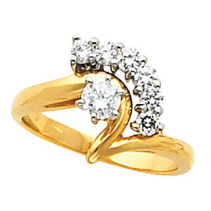Cubic Zirconia Engagement Ring- The Julianne (7-stone with Z-Band Design) - Image 3
