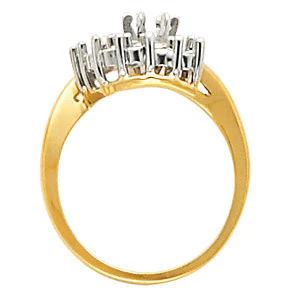 Cubic Zirconia Engagement Ring- The Julianne (7-stone with Z-Band Design) - Image 4