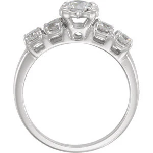 Cubic Zirconia Engagement Ring- The Lyssa (Customizable 5-stone) - Image 4