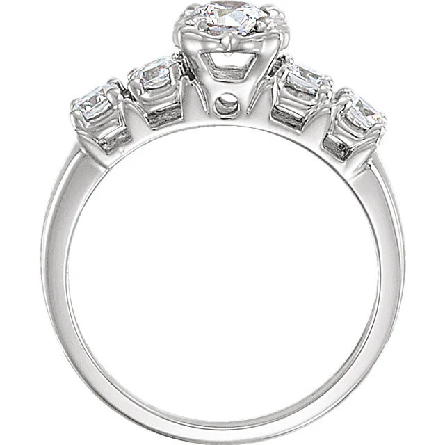 Cubic Zirconia Engagement Ring- The Lyssa (Customizable 5-stone) - Image 5