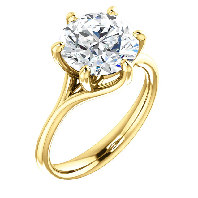 Cubic Zirconia Engagement Ring- The Marissa (Customizable 6-prong Solitaire) - Image 3
