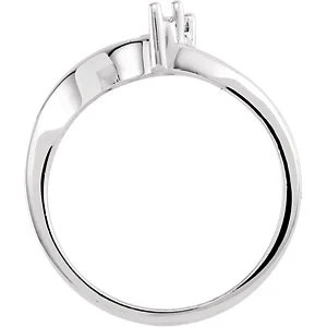Cubic Zirconia Engagement Ring- The Sadie (Customizable 5-stone Artisan Bypass with Cluster) - Image 4