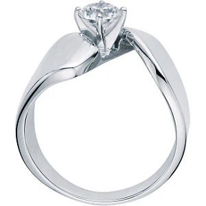 Cubic Zirconia Engagement Ring- The Shanna (Customizable Solitaire with Brilliant Twist Band) - Image 6