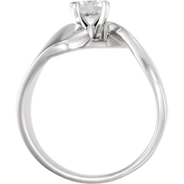 Cubic Zirconia Engagement Ring- The Shanna (Customizable Solitaire with Brilliant Twist Band) - Image 7