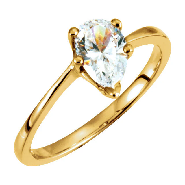 Cubic Zirconia Engagement Ring- The Shannon Avery (Pear Cut Bypass Solitaire) - Image 2