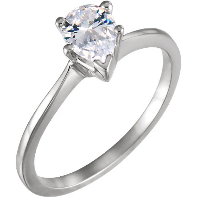 Cubic Zirconia Engagement Ring- The Shannon Avery (Pear Cut Bypass Solitaire) - Image 5