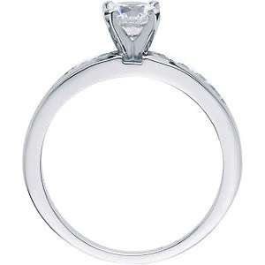 Cubic Zirconia Engagement Ring- The Terra (Customizable 9-stone with Round Channel) - Image 3