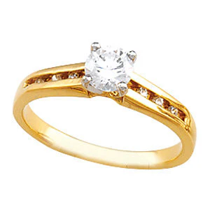 Cubic Zirconia Engagement Ring- The Tiffani (Customizable 7-stone Cathedral Setting with Channel Accents) - Image 2