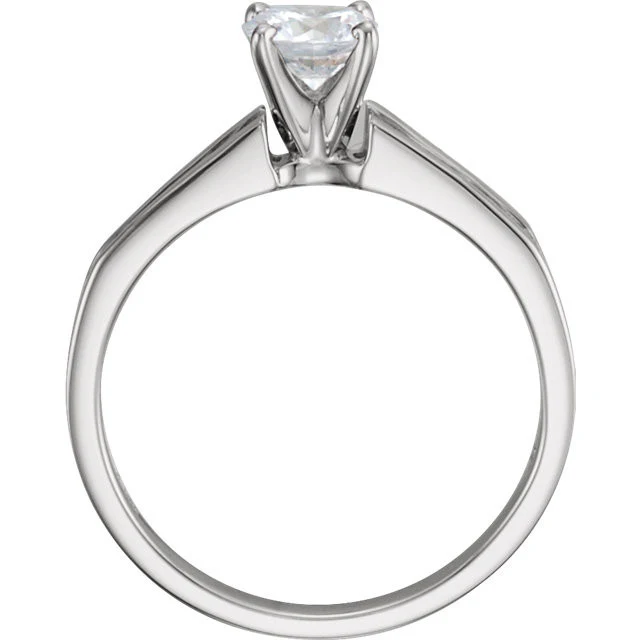 Cubic Zirconia Engagement Ring- The Tiffani (Customizable 7-stone Cathedral Setting with Channel Accents) - Image 4