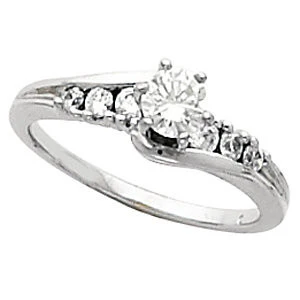 Cubic Zirconia Engagement Ring- The Tracey (Customizable 7-stone Channel Bypass) - Image 3