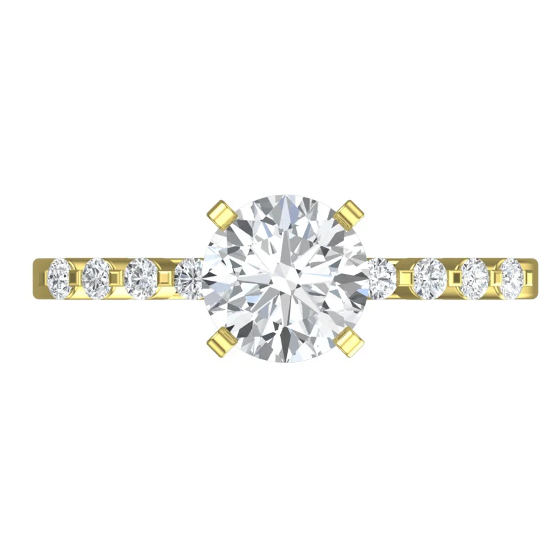 Cubic Zirconia Engagement Ring- The Audrey (2 Carat Floating CZ) - Image 4