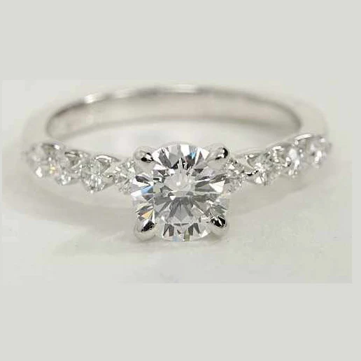 Cubic Zirconia Engagement Ring- The Audrey (2 Carat Floating CZ) - Image 5