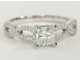 Cubic Zirconia Engagement Ring- The Desirée (1 Carat Customizable Center with Infinity Twist Micropavé) - Image 4