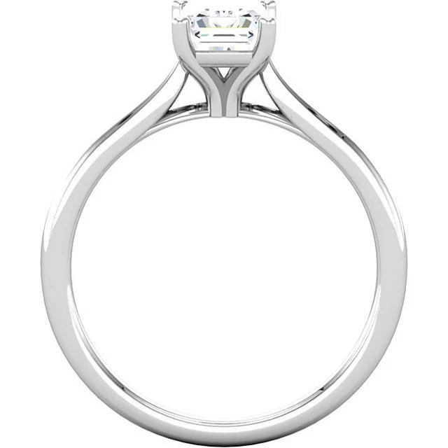 Cubic Zirconia Engagement Ring- The Kristina (1.0 or 1.5 Carat Emerald Cut Solitaire) - Image 5