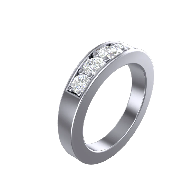 CZ Wedding Set, Style 12-95 feat The Jenny Mae Engagement Ring (Marquise Cut with Round Channel Setting) - Image 9