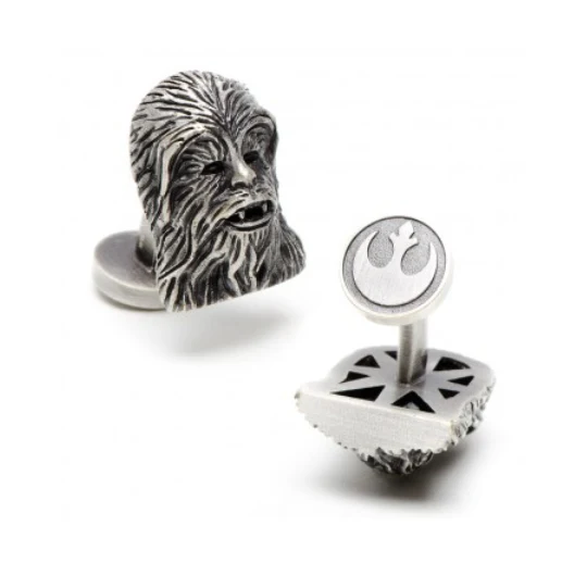 Men’s Cufflinks- 3D Palladium Plated Chewbacca (Licensed Star Wars®) - Image 2