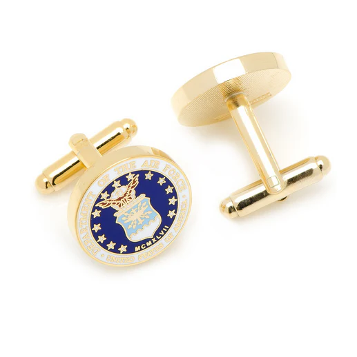 Men’s Cufflinks- Armed Forces Gold Plated with Enamel (Air Force) - Image 3