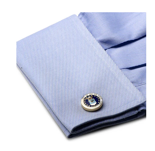 Men’s Cufflinks- Armed Forces Gold Plated with Enamel (Air Force) - Image 4