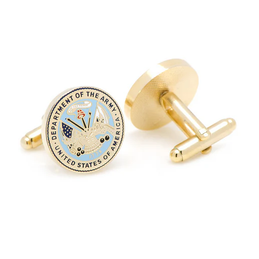 Men’s Cufflinks- Armed Forces Gold Plated with Enamel (Army) - Image 3