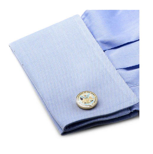 Men’s Cufflinks- Armed Forces Gold Plated with Enamel (Army) - Image 4