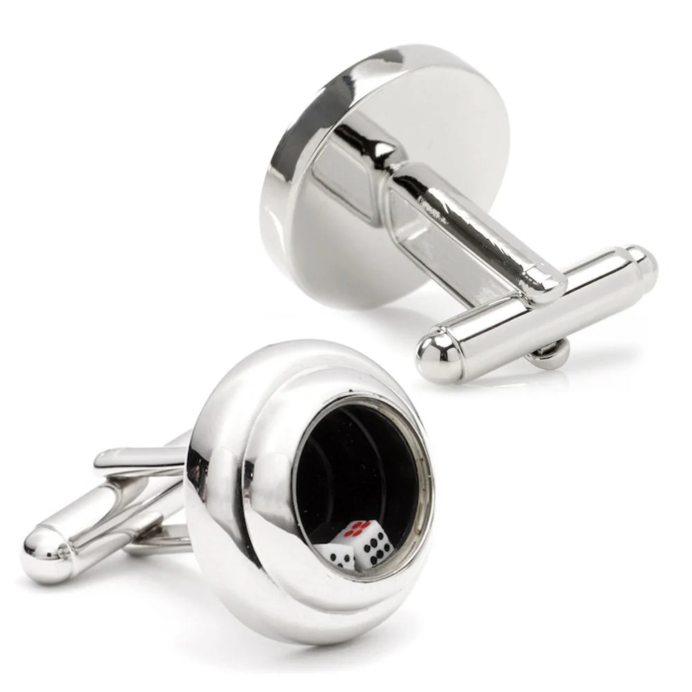 Men’s Cufflinks- Black Dice Design - Image 2