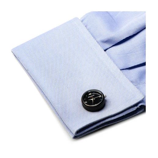 Men’s Cufflinks- Stainless Steel Functional Watch (Black) - Image 4