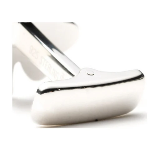 Men’s Cufflinks- Classic Sterling Silver Engravable Curved Squares - Image 4