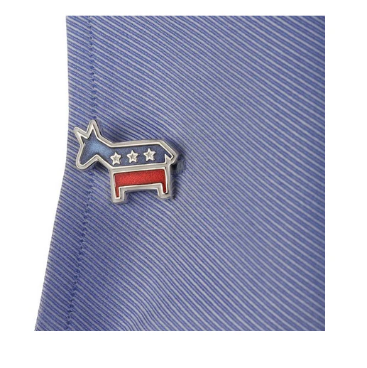 Men’s Cufflinks- Sterling Silver Democratic Donkeys (Red/White/Blue Enamel) - Image 4