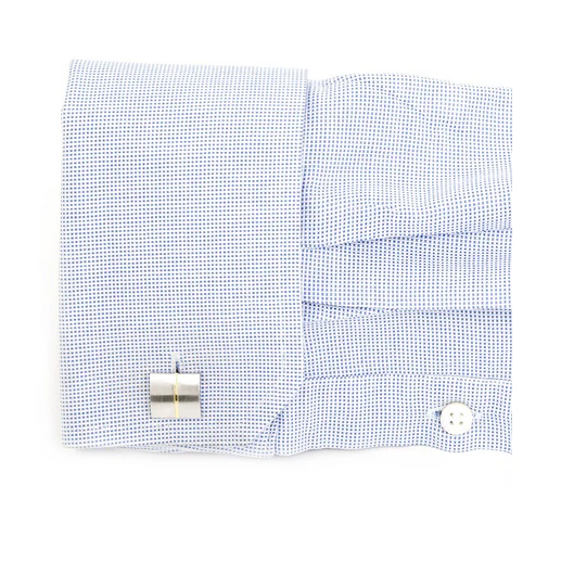 Men’s Cufflinks- Divided Two-Tone (Gold Plated and Rhodium Plated) Rectangles - Image 3