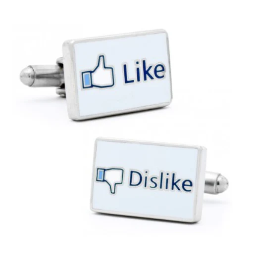 Men’s Cufflinks- Enamel Like/Dislike Social Network Design - Image 2