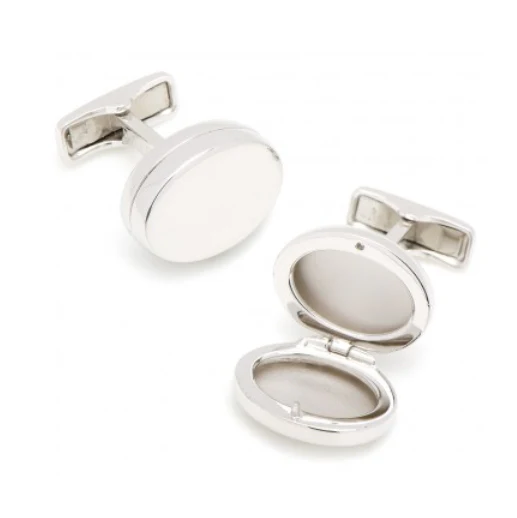 Men’s Cufflinks- Engravable Locket (Holds Pictures) - Image 3