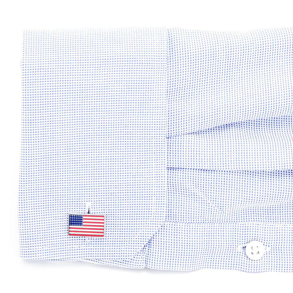 Men’s Cufflinks- Silver Plated American Flag - Image 2