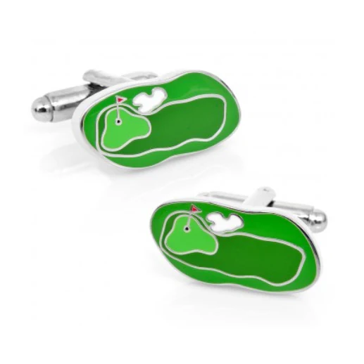 Men’s Cufflinks- Green Golf Course Design - Image 2