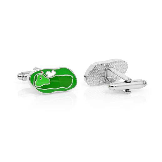 Men’s Cufflinks- Green Golf Course Design - Image 4