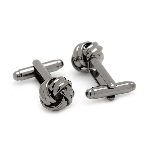 Men’s Cufflinks- Gunmetal Plated Knots - Image 3