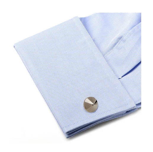 Men’s Cufflinks- Gunmetal Plated Sterling Silver Double Spikes - Image 4