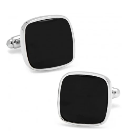 Men’s Cufflinks- Onyx Cushion Shapes - Image 2