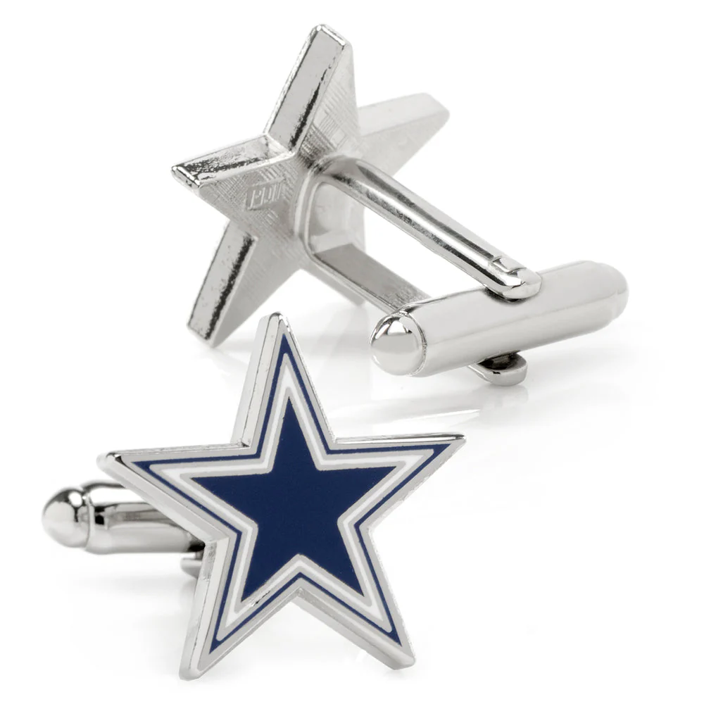 Men’s Cufflinks- Silver Edition Dallas Cowboys with Enamel Accent (Officially Licensed) - Image 3