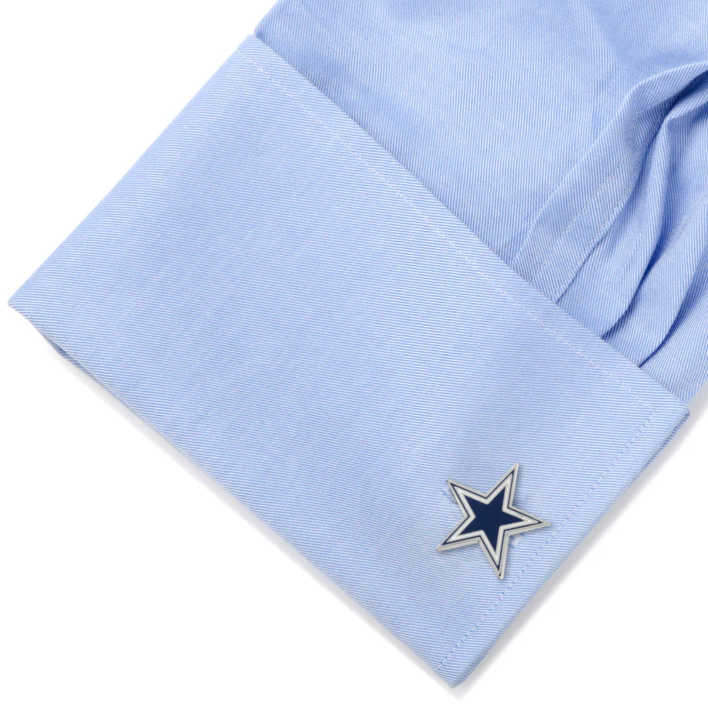 Men’s Cufflinks- Silver Edition Dallas Cowboys with Enamel Accent (Officially Licensed) - Image 4