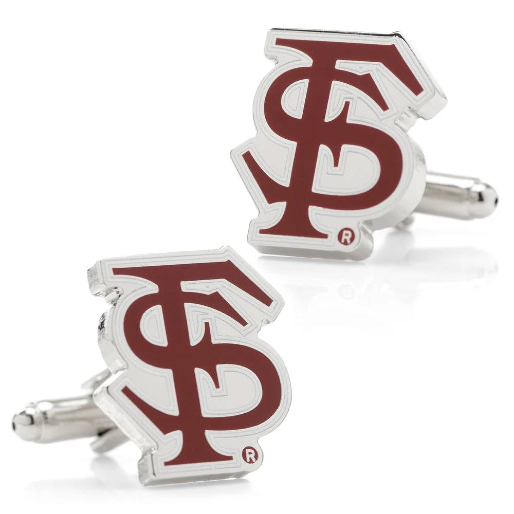 Men’s Cufflinks- Silver Edition Florida State University Seminoles with Enamel Accents (Officially Licensed) - Image 2
