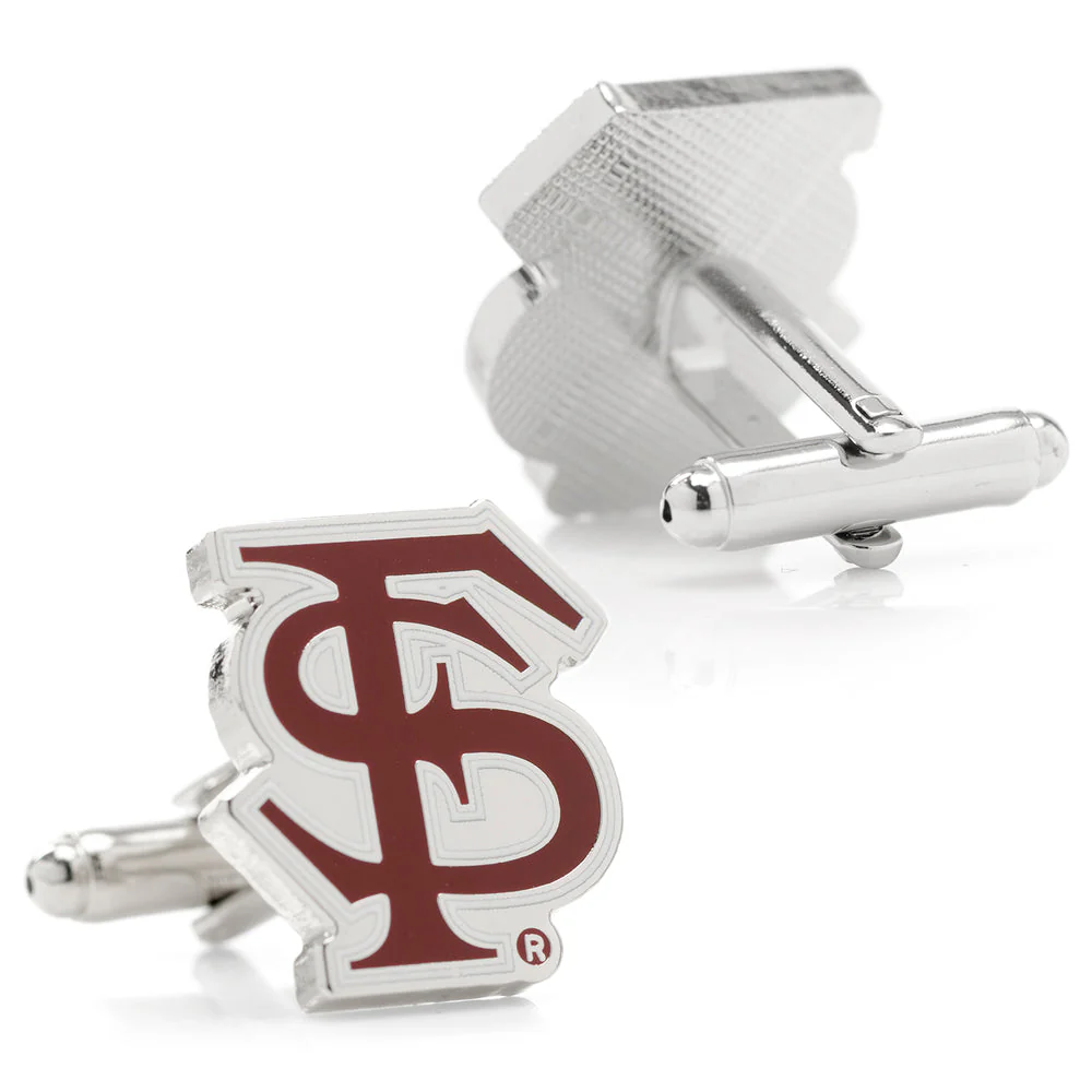 Men’s Cufflinks- Silver Edition Florida State University Seminoles with Enamel Accents (Officially Licensed) - Image 3
