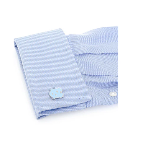 Men’s Cufflinks- Silver Edition University of North Carolina Tarheels with Enamel Accents (Officially Licensed) - Image 3