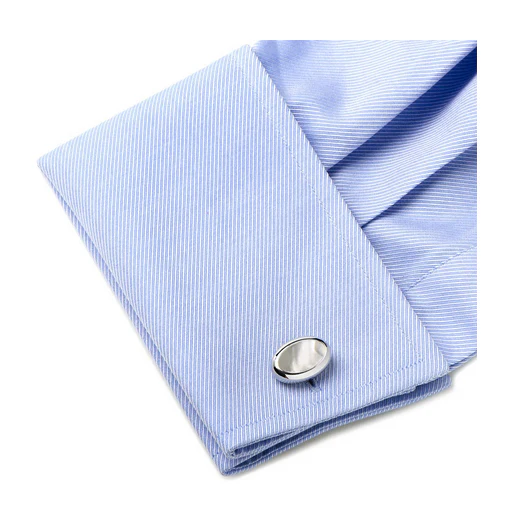 Men’s Cufflinks- Palladium Plated and White Mother of Pearl Ovals - Image 5
