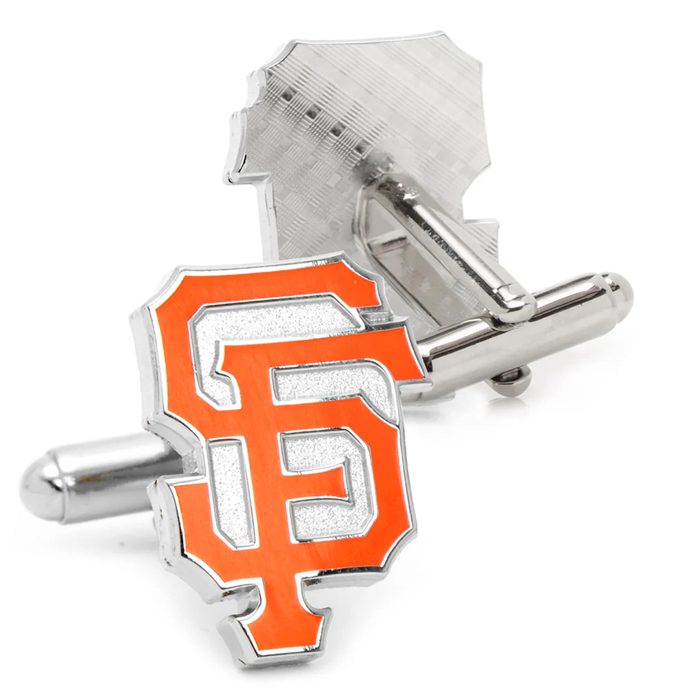 Men’s Cufflinks- Silver Edition San Francisco Giants with Enamel Accents (Officially Licensed) - Image 3