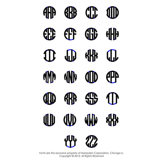 Men’s Cufflinks- Personalizable Initials 3-Letter Fancy Block Monogram (16.5x16.5mm) - Image 2